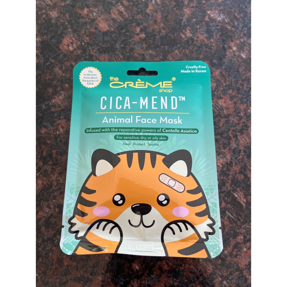 The Creme Shop Cica-Mend Animal Face Mask Tiger Centella Asiatica K-Beauty New